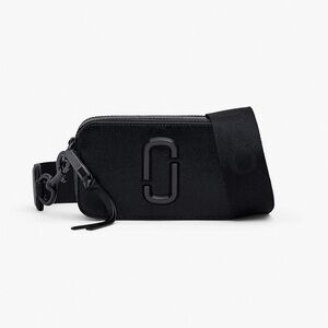 Marc Jacobs Jet Black Snapshot Crossbody Bag with missing zipper